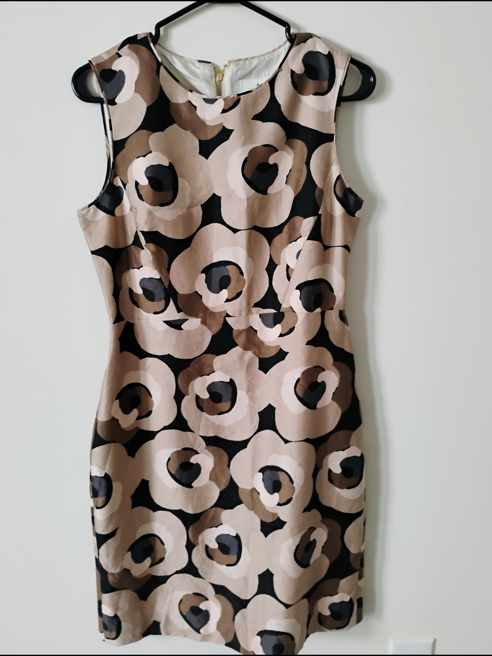 kate spade Beige, Black and Brown Floral Sheath Dress